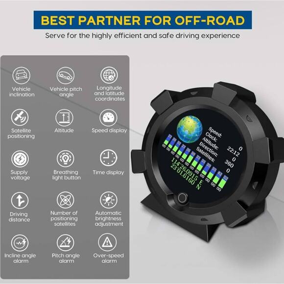 X95 GPS Speedometer MPH Car Inclinometer Level Tilt Gauge Automotive Replace - Picture 4 of 4